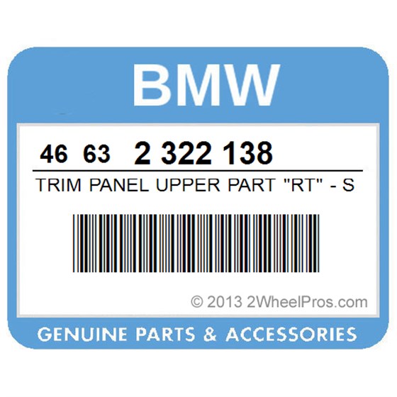 BMW 46632322138 Trim Panel Upper Part "Rt" - Stratosgray