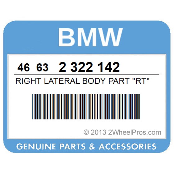 BMW 46632322142 Right Lateral Body Part "Rt" - Stratosgray