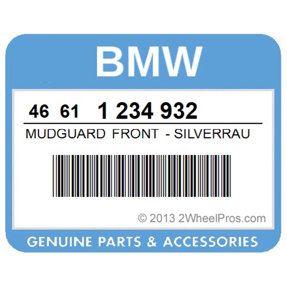 BMW 46611234932 Mudguard Front - Silverrauch