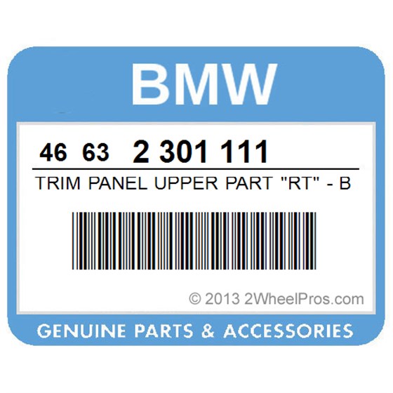 BMW 46632301111 Trim Panel Upper Part "Rt" - Black