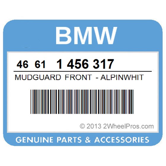 BMW 46611456317 Mudguard Front - Alpinwhite
