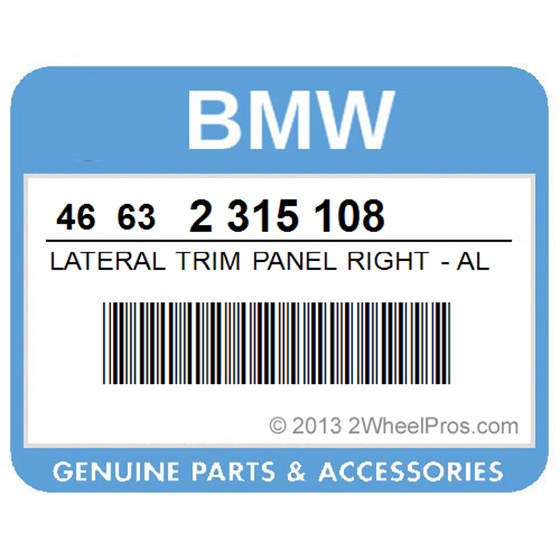 BMW 46632315108 Lateral Trim Panel Right - Alpinwhite