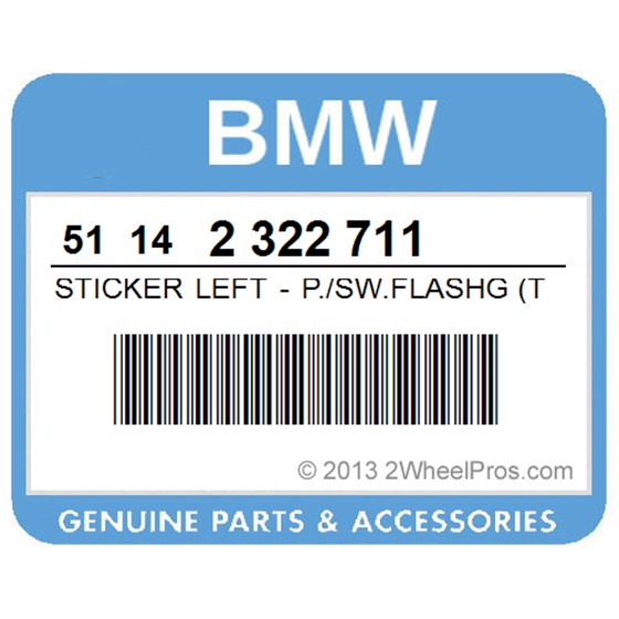BMW 51142322711 Sticker Left - P./Sw.Flashg (To 08/91)