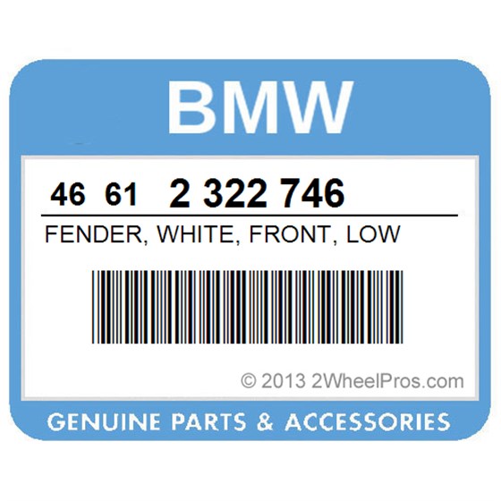 BMW 46612322746 Fender, White, Front, Low