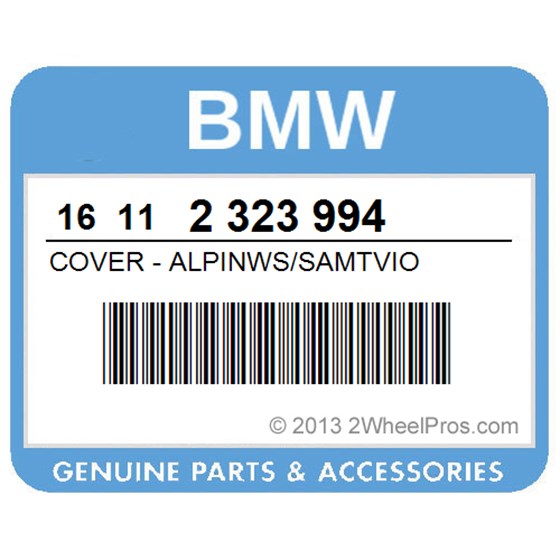 BMW 16112323994 Cover - Alpinws/Samtvio