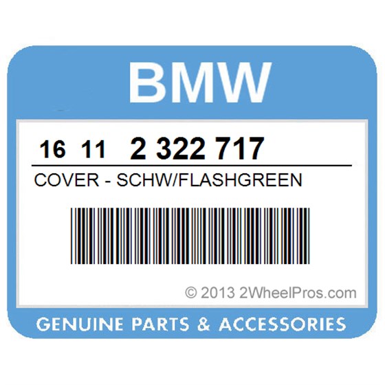 BMW 16112322717 Cover - Schw/Flashgreen