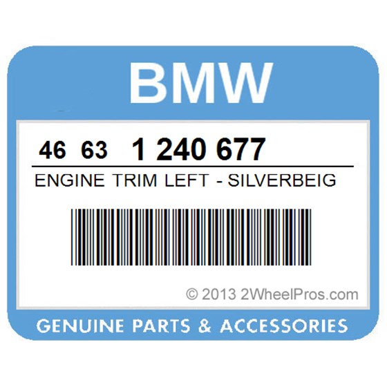 BMW 46631240677 Engine Trim Left - Silverbeige