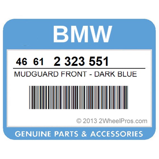 BMW 46612323551 Mudguard Front - Dark Blue-Met.