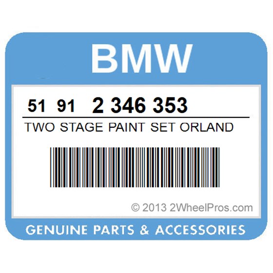 BMW 51912346353 Two Stage Paint Set Orlandoorange - 1000Ml 394