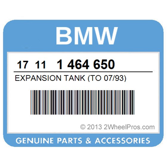 BMW 17111464650 Expansion Tank (To 07/93)