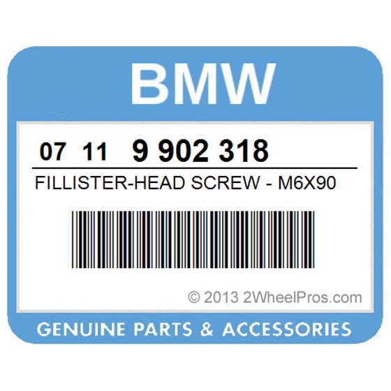 BMW 07119902318 Fillister-Head Screw - M6x90