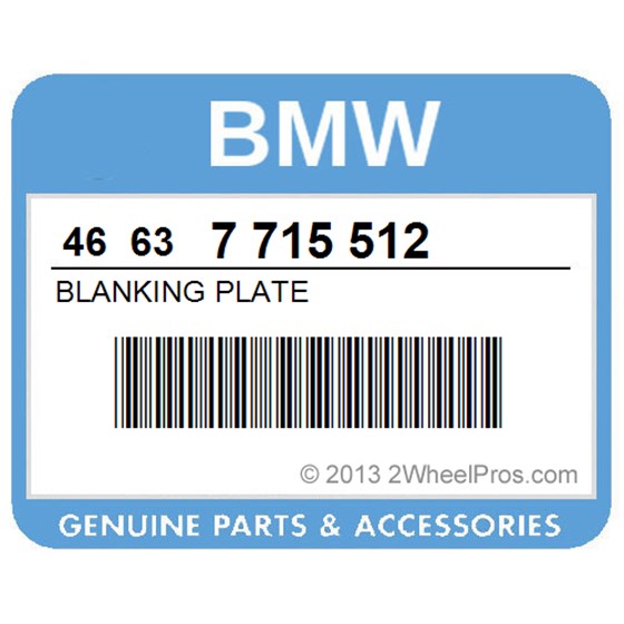 BMW 46637715512 Blanking Plate