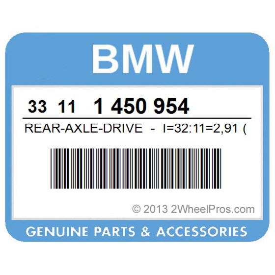 BMW 33111450954 Rear-Axle-Drive - I=32:11=2,91 (To 02/86)