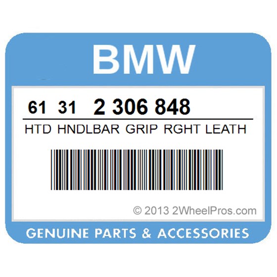 BMW 61312306848 Htd Hndlbar Grip Rght Leath.Canyon Brown