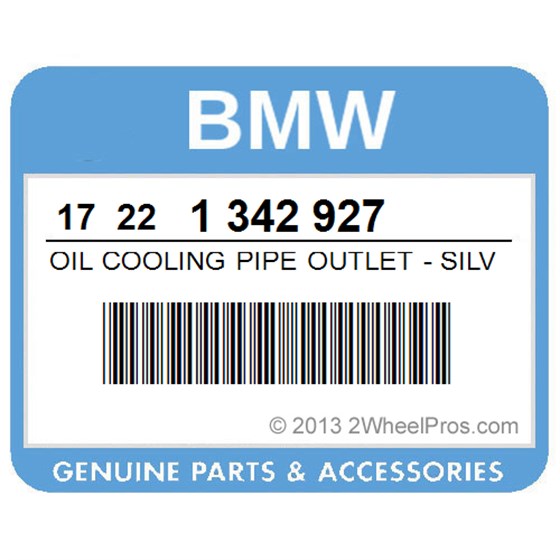 BMW 17221342927 Oil Cooling Pipe Outlet - Silver