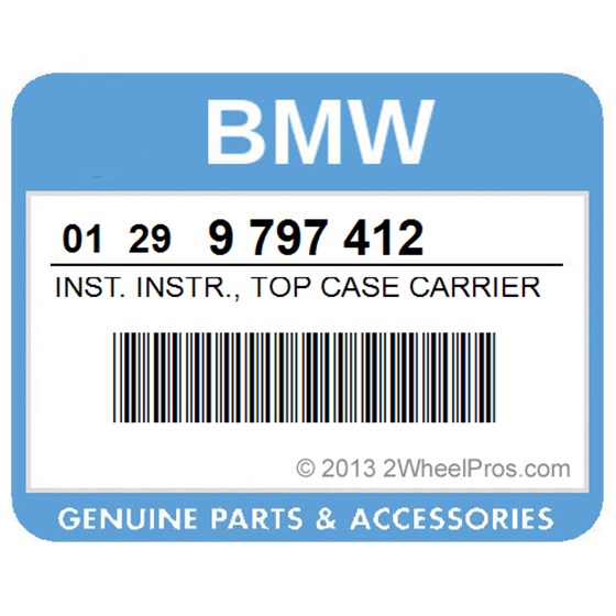 BMW 01299797412 Inst. Instr., Top Case Carrier