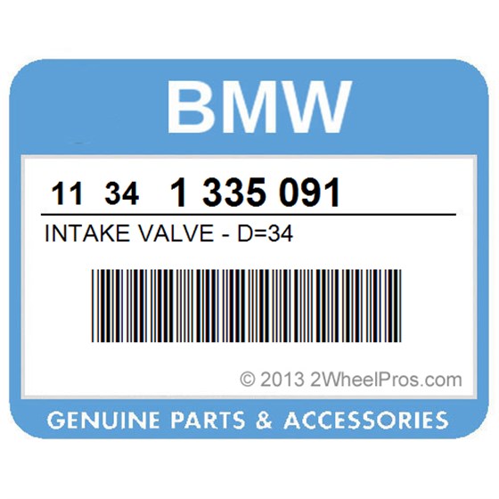 BMW 11341335091 Intake Valve - D=34