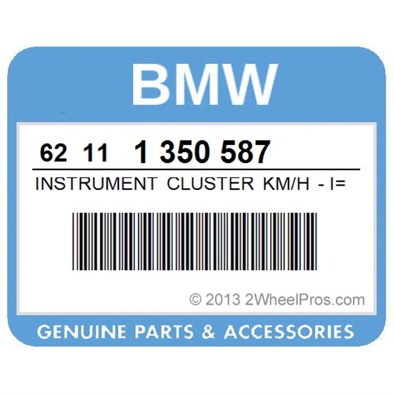 BMW 62111350587 Instrument Cluster Km/H - I=2,91W=6,660