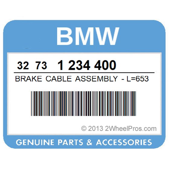 BMW 32731234400 Brake Cable Assembly - L=653Mm,D=6Mm (To 09/75)