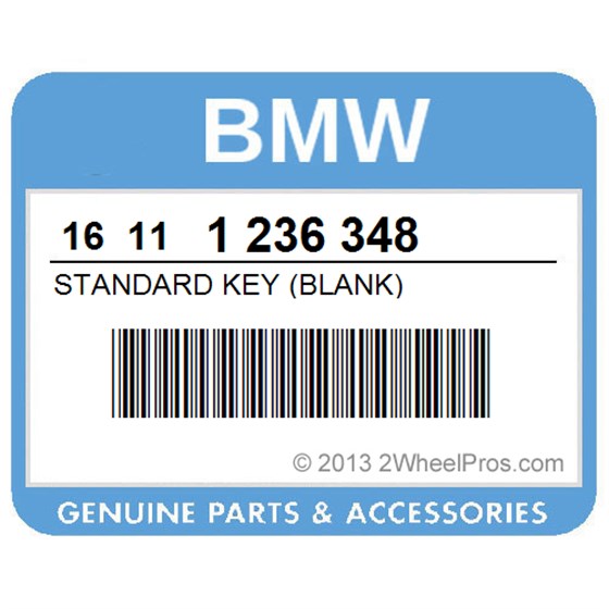 BMW 16111236348 Standard Key (Blank)