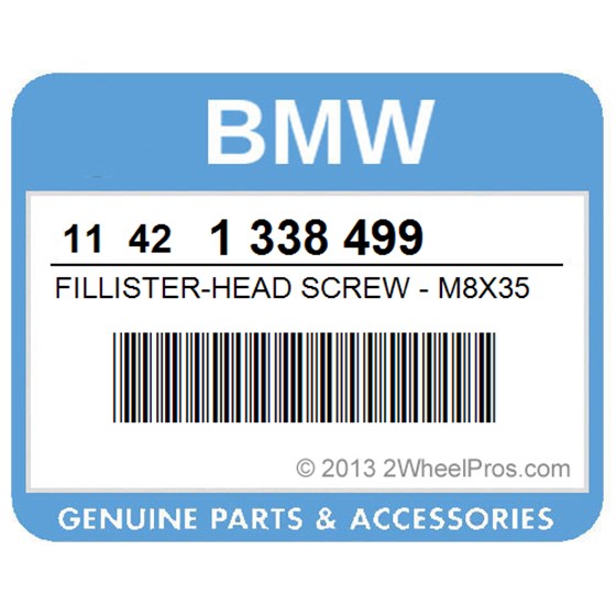BMW 11421338499 Fillister-Head Screw - M8x35