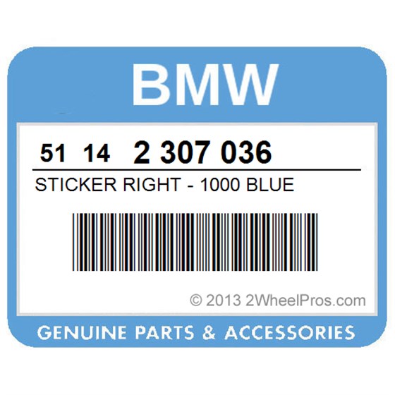 BMW 51142307036 Sticker Right - 1000 Blue