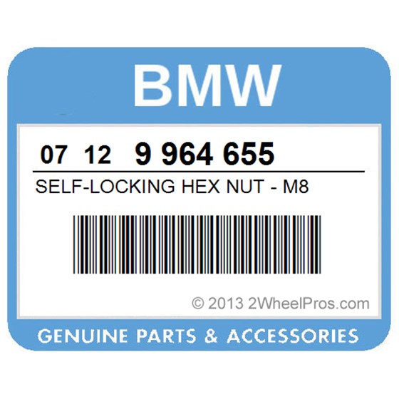 BMW 07129964655 Self-Locking Hex Nut - M8