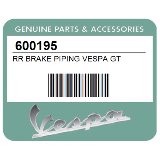Vespa 600195 Rr Brake Piping Vespa Gt