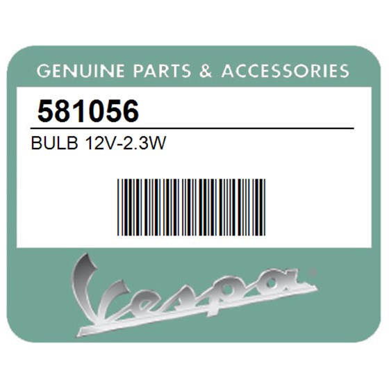 Vespa 581056 Bulb 12V-2.3W