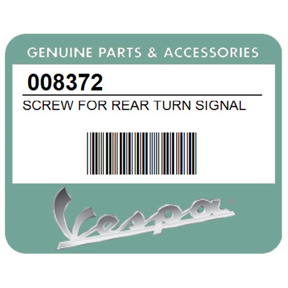 Vespa 008372 Screw For Rear Turn Signal Lamp