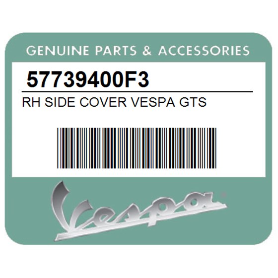 Vespa 57739400F3 Rh Side Cover Vespa Gts