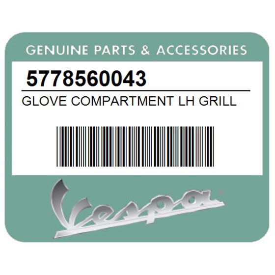 Vespa 5778560043 Glove Compartment Lh Grill
