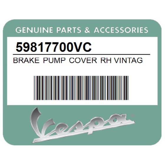 Vespa 59817700VC Brake Pump Cover Rh Vintage Gre