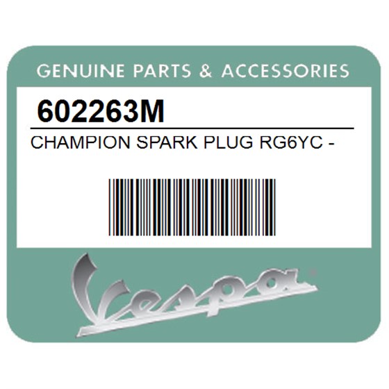 Vespa 602263M Champion Spark Plug Rg6yc ->438