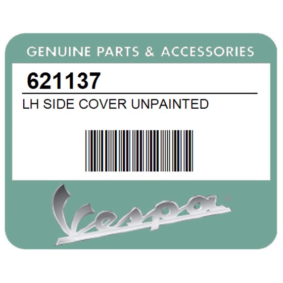 Vespa 621137 Lh Side Cover Unpainted