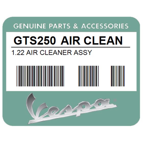 Vespa GTS250 AIR CLEANER ASSY 1.22 Air Cleaner Assy