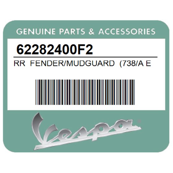 Vespa 62282400F2 Rr Fender/Mudguard (738/A Excalibur)