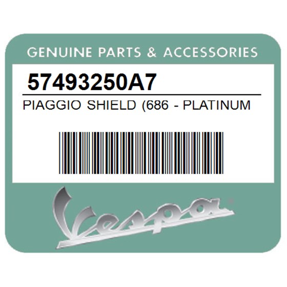 Vespa 57493250A7 Piaggio Shield (686 - Platinum)