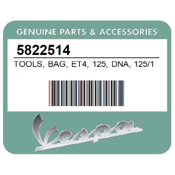 Vespa 5822514 Tools, Bag, Et4, 125, Dna, 125/180