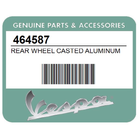 Vespa 464587 Rear Wheel Casted Aluminum