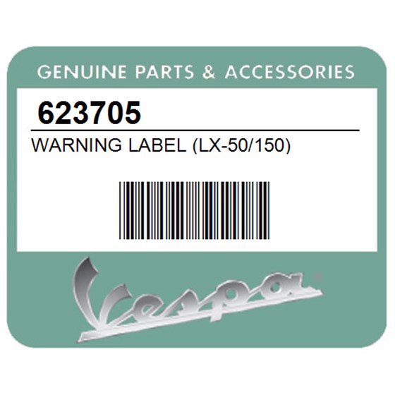 Vespa 623705 Warning Label (Lx-50/150)
