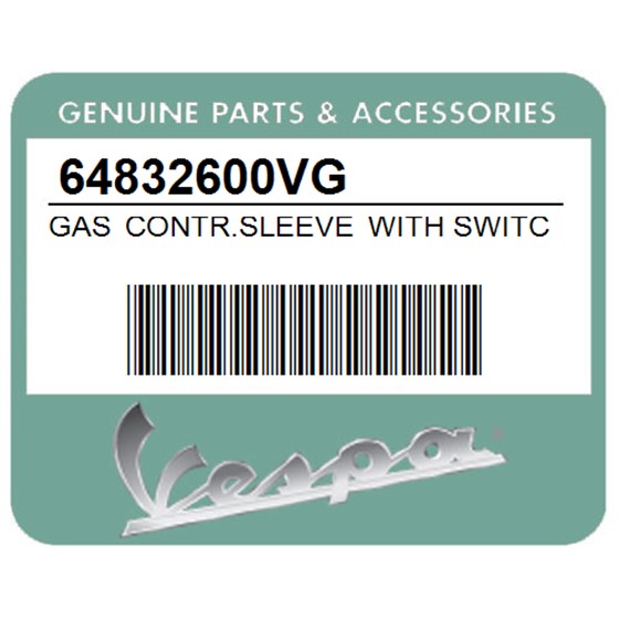 Vespa 64832600VG Gas Contr.Sleeve With Switch