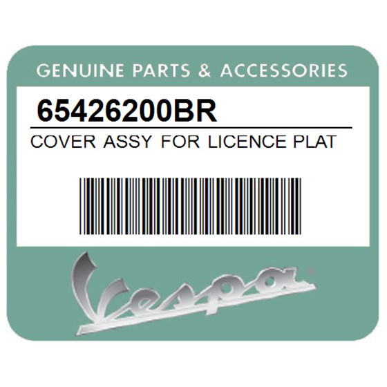 Vespa 65426200BR Cover Assy For Licence Plate Lamp