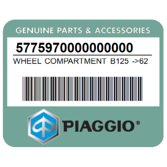 Piaggio 5775970000000000 Wheel Compartment B125 ->620934