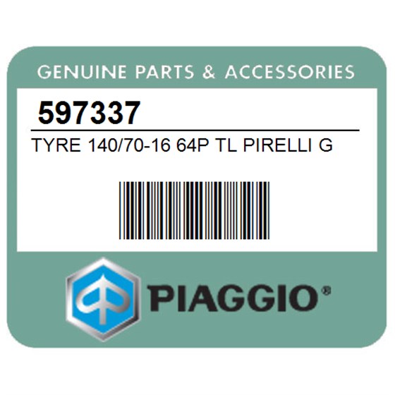 Piaggio 597337 Tyre 140/70-16 64P Tl Pirelli G