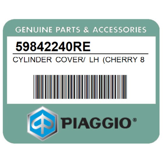 Piaggio 59842240RE Cylinder Cover/ Lh (Cherry 806/