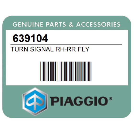 Piaggio 639104 Turn Signal Rh-Rr Fly