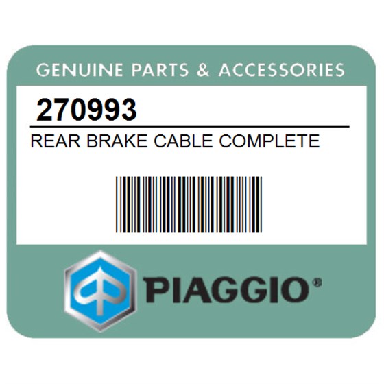Piaggio 270993 Rear Brake Cable Complete