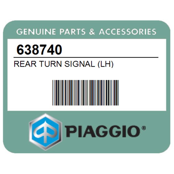 Piaggio 638740 Rear Turn Signal (Lh)