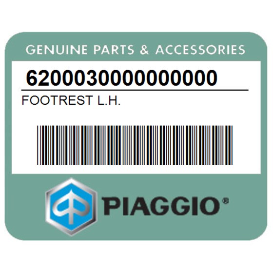 Piaggio 6200030000000000 Footrest L.H.